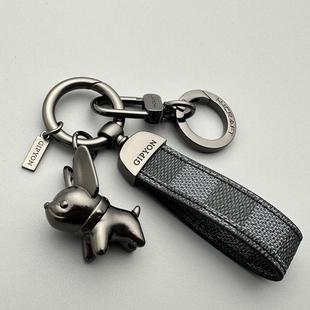 卡通小狗金屬鑰匙扣精致高檔汽車鎖匙圈男女創(chuàng)意包包鑰匙鏈掛件潮