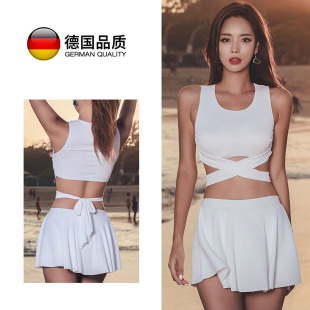 性感聚攏保守遮肚顯瘦韓國泡溫泉泳裝 德國泳衣女2025新款 分體裙式