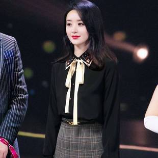 雪紡釘珠系帶襯衫 修身 女 2024春夏明星同款 品牌折扣工廠尾貨女裝