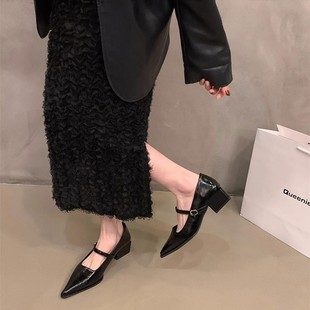 早春小白少女方頭皮鞋 現貨涼鞋 軟英倫風小羊皮溫柔鞋 爆款 女 晚晚鞋