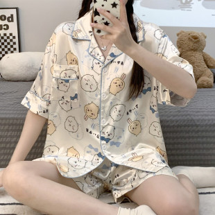 冰絲短袖 吉伊卡哇睡衣女夏款 卡通可愛烏薩奇小八家 2025年新款 新品