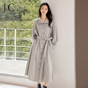寬松格紋裙子 秋時尚 IC優雅休閑通勤百搭氣質襯衫 連衣裙女2025新款
