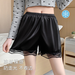 新品 打底褲 女士波浪花邊打底安全褲 純色短褲 女 可外穿薄款 夏季