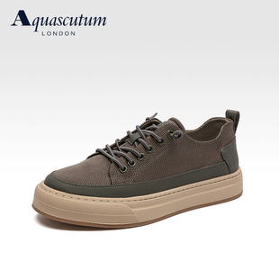 夏季 2025新款 透氣休閑板鞋 軟底網鞋 Aquascutum 布鞋 雅格獅丹男鞋