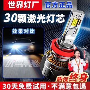 燈 激光炮大燈強光超高亮汽車LED車燈遠光近光一體透鏡聚光改裝