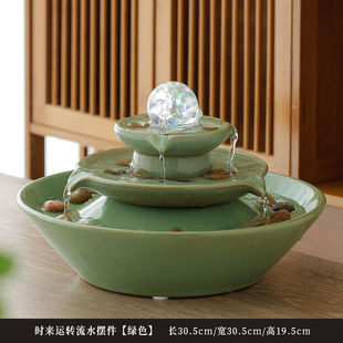 聚寶盆風水輪流水噴泉假山招財客廳前臺收銀開業搬家喬遷送禮擺件
