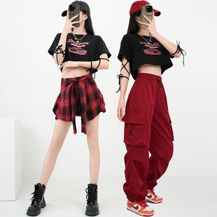 甜辣爵士舞上衣女jazz韓舞kpop跳舞演出服成人套裝 y2k音樂節裙褲