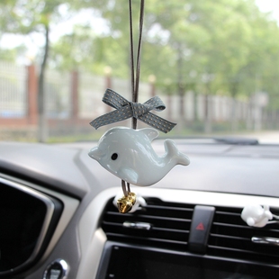 創意網紅汽車掛件車內吊飾可愛小清新飾品海豚車載車上用品裝 飾品