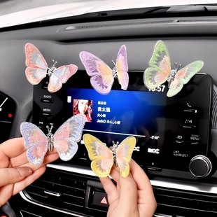 會(huì)動(dòng) 飾品生動(dòng)創(chuàng)意 蝴蝶汽車擺件車載車內(nèi)飾品擺件中控臺(tái)治愈系裝