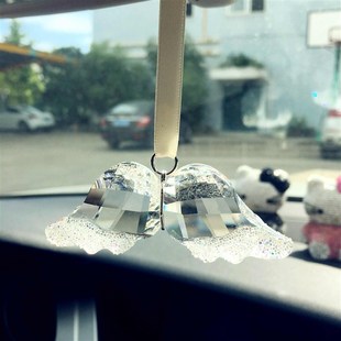 汽車掛件天使翅膀水晶時尚 汽車掛飾女士車用汽車掛飾掛件