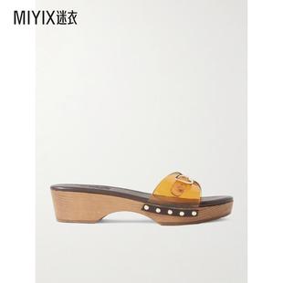 女款 Omonia PVC Ancient 迷衣時(shí)尚 Sandals 膠質(zhì)鉚釘木屐 Greek
