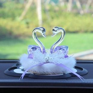 汽車擺件女神款 飾用品車內飾品 水晶天鵝車載香水座高檔女士車上裝