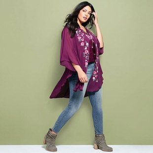 雪紡開衫 寬松刺繡流蘇長款 Cardigan200斤300斤超特大碼 Chiffon