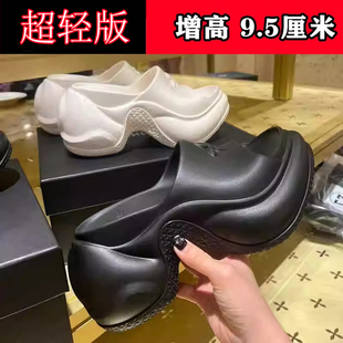 外穿一字涼拖鞋 新款 十字花松糕底增高小個(gè)子厚底拖鞋 女夏季 子 拖鞋