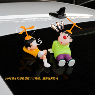 飾 裝 新款 歪頭坐姿胖虎創(chuàng)意汽車擺件搪膠可愛胖虎車尾后備箱蓋個性