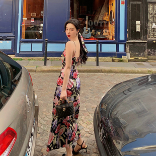 甜辣無袖 麓津自制 桔梗女夏春裝 法式 露背吊帶連衣裙 西西里小姐