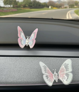 會動 飾車載小擺件治愈系車內(nèi)飾品創(chuàng)意 蝴蝶汽車中控臺出風(fēng)口裝