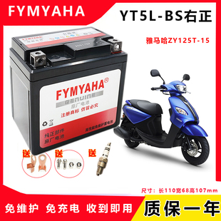 適用于雅馬哈巡鷹125胖頭魚踏板摩托車配套電池MTX5L BS干電瓶