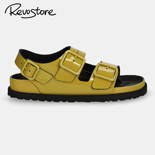 德國產 1774 漆皮男鞋 平底涼鞋 Birkenstock 戶外休閑拖鞋 Milano