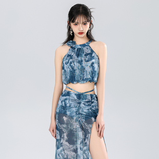 泳衣女分體三件套長裙性感海邊度假絕美氣質高級女孩2025新款 泳裝