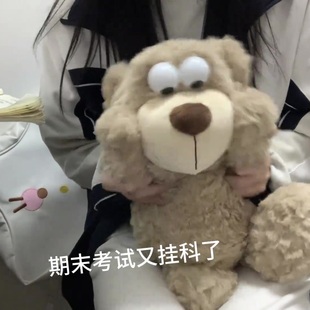 可變換表情泰迪天才熊公仔翻眼睛 大眼熊玩偶毛絨玩具搞笑抱枕