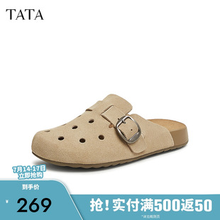 2025夏新款 TATA他她厚底復古勃肯拖鞋 洞洞鞋 沙灘涼鞋 4QT01BH5 女鞋