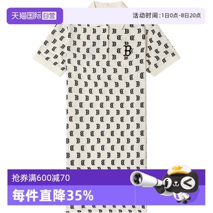 女裝 MLB連衣裙新款 翻領運動長裙老花刺繡休閑服3FOPM0143 自營