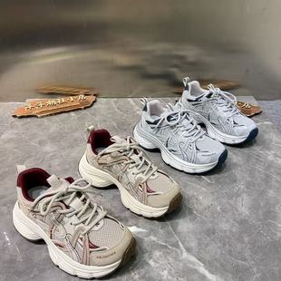 爆款 2025早秋新款 休閑女禾 女網面透氣增高運動鞋 厚底顯腳小老爹鞋