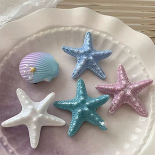 海邊度假珍珠辣妹可愛劉海發飾仿真貝殼頭飾海星發夾發卡夾子少女