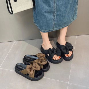 希希家 仙女風套腳露趾交叉帶996 洋氣百搭舒適平底厚底涼鞋