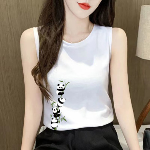 休閑無袖 新款 女士上衣 內搭夏季 外貿清倉純棉100%背心吊帶顯瘦大碼