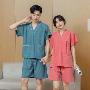 高檔汗蒸服男女款 按摩浴服加肥情侶足療溫泉洗浴客人睡衣桑拿 大碼
