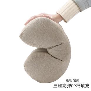 日式 簡約加厚辦公室電腦座椅子護腰靠枕亞麻腰靠背墊汽車靠墊腰枕