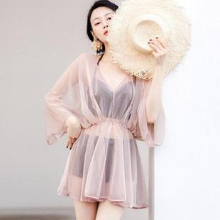 泳衣女2025新款 仙女范三件套性感比基尼遮肚顯瘦保守韓國ins溫泉