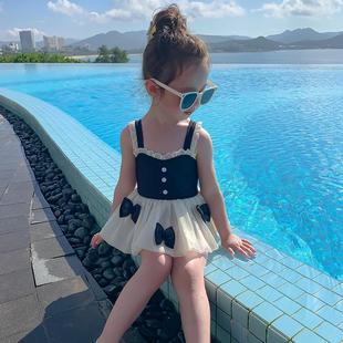 女童連體甜美裙式 韓國(guó)女孩兒童潮 泳衣洋氣女寶寶可愛(ài)小公主游泳裝