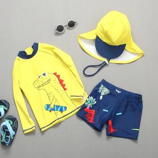 沖浪服潮 恐龍套裝 韓國兒童沙灘泳衣褲 男童防曬中小童幼童分體長袖