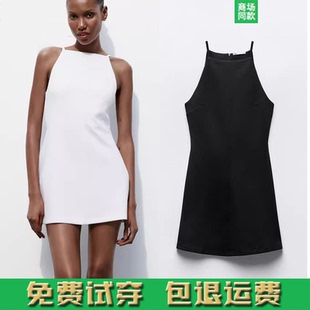針織連衣裙 夏季 雙面布掛脖領修身 女裝 3253362 新品