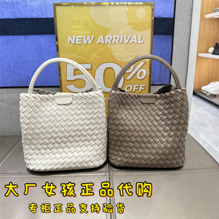 專柜正品 花籃系列編織質感休閑斜挎手提水桶包女X9334 百麗24新款