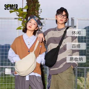 森馬包包女2025新款 帆布包日系百搭餃子包運動小包斜挎包休閑女包
