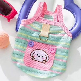 嬉皮狗夏季 背心泰迪比熊寵物小型幼犬夏天牽引吊帶 小狗狗衣服薄款