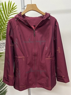 專柜品秋季 衣服寬松連帽拉鏈中老年春天外套上衣女 風衣氣質媽媽裝