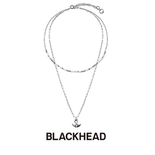 黑頭深海回響小魔鬼魚雙層項鏈海洋度假夸張 BLACKHEAD 新品