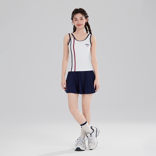 游泳衣保守初中學生遮肚帶胸墊泳裝 中大童泳衣女2025新款 分體裙式