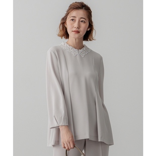 23區(qū)VERY聯(lián)名款 女ONWARD 雙縐蕾絲領(lǐng)設(shè)計(jì)感適宜氣質(zhì)襯衫