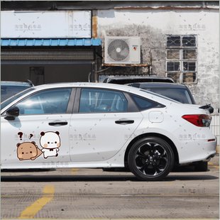 飾貼電動摩托車 劃痕遮擋裝 一二布布卡通個性 可愛貼紙汽車車身改裝