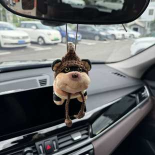 汽車掛件蜜蜂狗掛件車內后視鏡裝 飾掛飾女生可愛公仔玩偶飾品吊飾