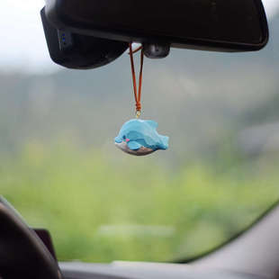 生日禮物可愛小海豚汽車掛件治愈小眾飾品創(chuàng)意后視鏡車載掛飾送禮