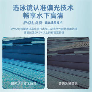 swans泳鏡女士近視高清防霧防水游泳鏡專業泳帽套裝 度數大框新款