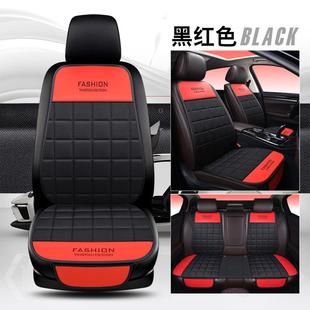 單片無靠背單座四季 通用三件套 汽車坐墊后排座墊 亞麻四季 汽車墊