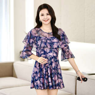 胖mm兩件套溫泉裝 泳衣女保守分體顯瘦2025年新款 遮肚大碼 裙式 時(shí)尚